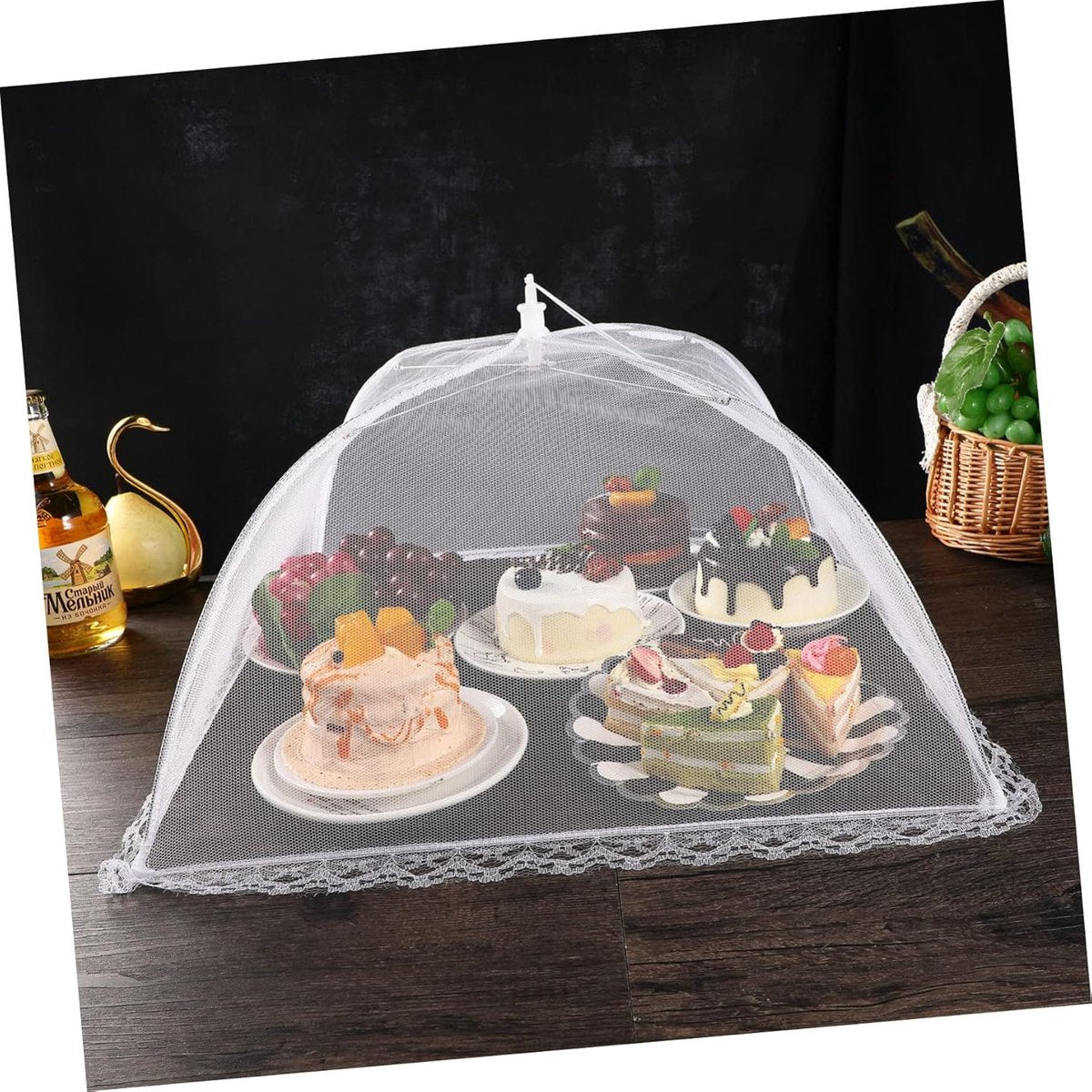 Fly Covers - Foldable Fly Covers 2 Pieces - Fly Cover - Flystopper - Foodcover - Pop Up Insect Net - Fly Covers/Insect Covers - For Barbecues, Picnics and Indoors - Protection Against Flies and Wasps - 35 x 35 x 22 cm - Image 4