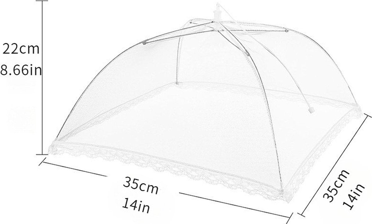 Fly Covers - Foldable Fly Covers 2 Pieces - Fly Cover - Flystopper - Foodcover - Pop Up Insect Net - Fly Covers/Insect Covers - For Barbecues, Picnics and Indoors - Protection Against Flies and Wasps - 35 x 35 x 22 cm - Image 5