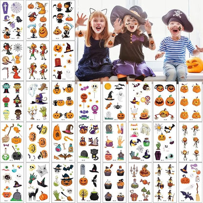30 Sheets of Kids Halloween Tattoo Stickers - Halloween Decorations - Temporary Tattoo Stickers for Boys and Girls - Suitable for Halloween Candy - Party Bag Fillers - Halloween Stickers - Image 3