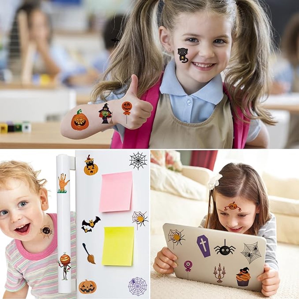 30 Sheets of Kids Halloween Tattoo Stickers - Halloween Decorations - Temporary Tattoo Stickers for Boys and Girls - Suitable for Halloween Candy - Party Bag Fillers - Halloween Stickers - Image 5