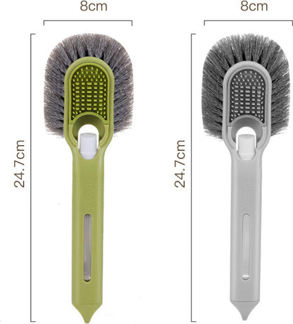 Shoe Cleaning Brush - Shoe Brush - Set of 2 Multifunctional Liquid Shoe Brushes - Refillable - Cleaning - Brush - Brush for Shoes - Shoe Care - Soft with Liquid Box - Image 2