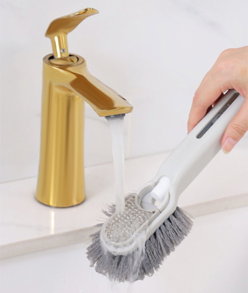 Shoe Cleaning Brush - Shoe Brush - Set of 2 Multifunctional Liquid Shoe Brushes - Refillable - Cleaning - Brush - Brush for Shoes - Shoe Care - Soft with Liquid Box - Image 3