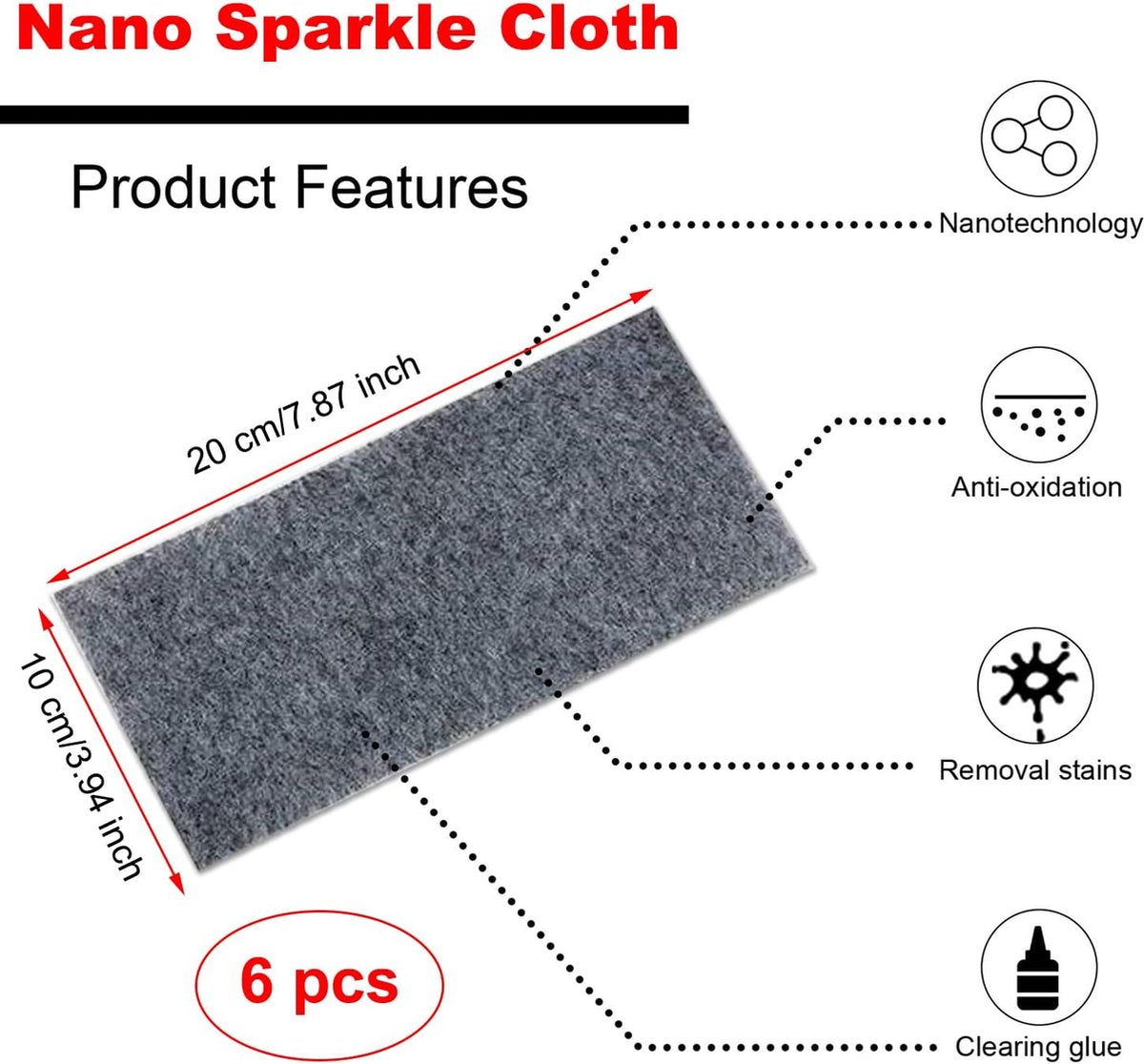 6 Pieces - Car Paint Scratch Remover Scratch Repair Cloth - Microfiber Cloths Professional - Nano Sparkle Cloth - Nano Scratch Cloth Clean Tool Repair Polishing Cloth - Car Scratch Repair Cloth Nano Magic Cloth - For cars - Image 5