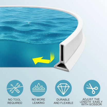 Shower Water Stopper - Self-Adhesive Shower Water Barrier - Shower Threshold - Water Threshold - 2 Meters - With Adhesive - Silicone - Sanitary Water Stopper - Anti-Water Strip - Water-Repellent Strips - Sealant Edge - Bathroom Water Threshold - Leak-Proo - Image 3