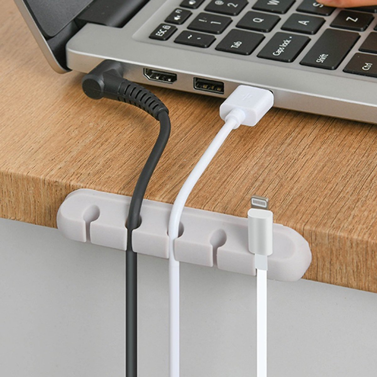 Cable Organizer - Cable Clips for 3/5/7" Cables - Self-Adhesive Cable Clips - Cable Clamp - Cable Holder - Cable Tray - Cable Management - Cable Organizer - Desk Organizer - for USB Charging Cable, Power Cord, Mouse Cable - White - 3 Pieces - Image 3