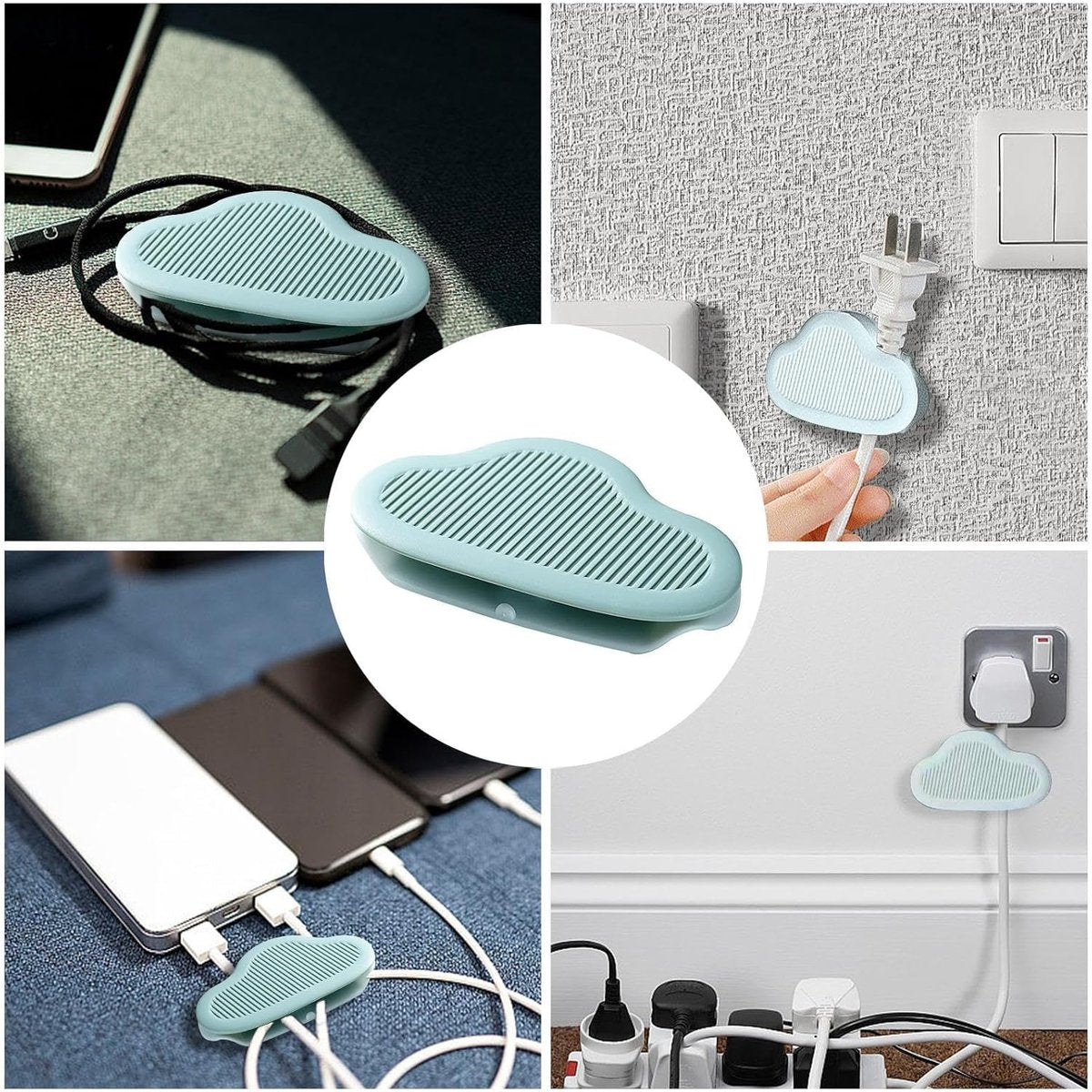 Cable Clips - 8 Pieces - Wire Organizer - Cable Holder - Cable Management - Cable Ties - Cable Organizer - Cable Organizer - Self-Adhesive - For Desk/Wall/Car/Office - For Headphones/Mouse/USB Cable - Image 3