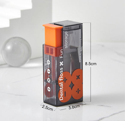 Dental Floss Dispenser Incl. 10x Dental Floss - Portable Floss Dispenser - Black/Orange - 1 Piece - Image 5