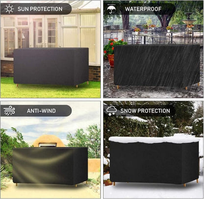 Garden Furniture Cover - 180*150*80cm - Table Cover Garden Furniture Cover - Waterproof & Dustproof - UV Resistant - Weatherproof - 210D Oxford - Tear Resistant - Garden Table Covers - Cover For Garden - Protective Cover For Garden Furniture - Sturdy & Du - Image 5