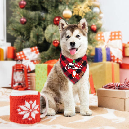 Christmas Dog Bandana - Neck Scarf For Your Pet Bandana Dog Dog Cat - Triangular Cloth - For Small, Medium And Large Puppies - Adjustable Bandana - Red/Green - Image 2