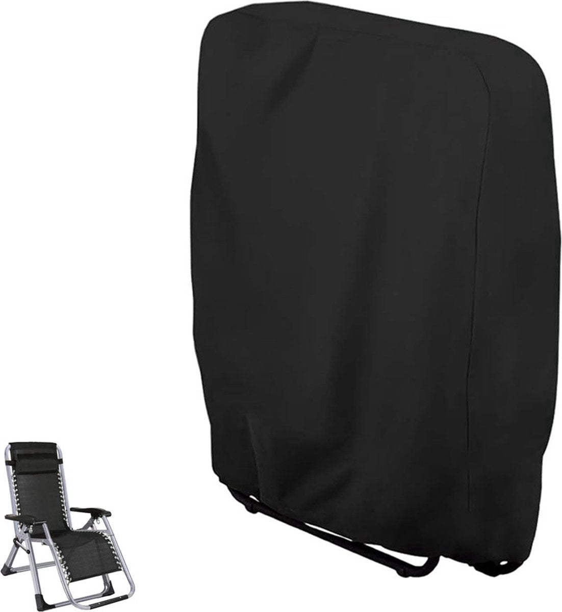 Weatherproof Protective Cover for Sun Lounger - Waterproof Chair Cover - Garden Chair Cover - Cover for Folding Chairs - Garden Furniture Cover - Protective Cover for Sun Loungers - 71x20/34x110cm - Cover for Sun Lounger - Black - With Carrying Bag - For