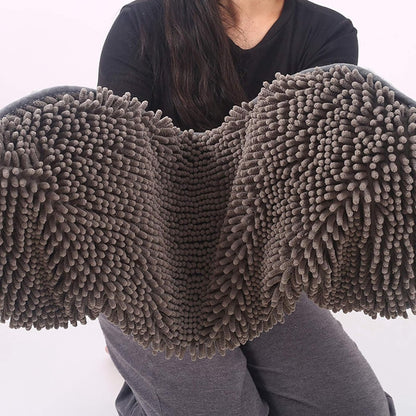 Pet Towel - Dog Towel - Absorbent Dog Drying Towel - Dog Towel with Hand Pockets - Pet Bath Towel - Sustainable - Machine Washable - For Cats and Dogs - 80x35 Cm - Grey - 1 Piece - Image 2