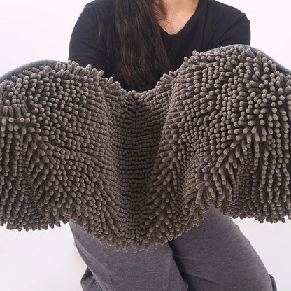Pet Towel - Dog Towel - Absorbent Dog Drying Towel - Dog Towel with Hand Pockets - Pet Bath Towel - Sustainable - Machine Washable - For Cats and Dogs - 80x35 Cm - Grey - 1 Piece - Image 2