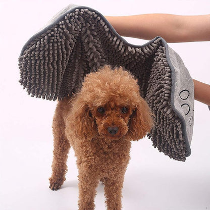 Pet Towel - Dog Towel - Absorbent Dog Drying Towel - Dog Towel with Hand Pockets - Pet Bath Towel - Sustainable - Machine Washable - For Cats and Dogs - 80x35 Cm - Grey - 1 Piece - Image 3