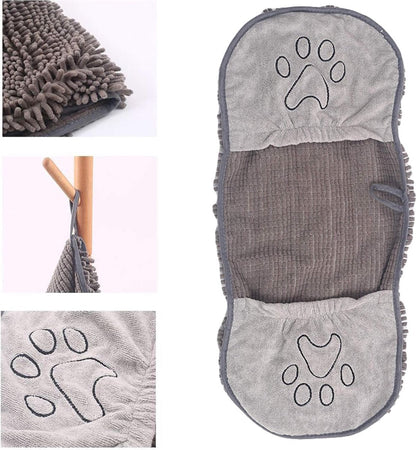 Pet Towel - Dog Towel - Absorbent Dog Drying Towel - Dog Towel with Hand Pockets - Pet Bath Towel - Sustainable - Machine Washable - For Cats and Dogs - 80x35 Cm - Grey - 1 Piece - Image 4