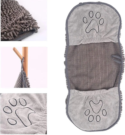 Pet Towel - Dog Towel - Absorbent Dog Drying Towel - Dog Towel with Hand Pockets - Pet Bath Towel - Sustainable - Machine Washable - For Cats and Dogs - 80x35 Cm - Grey - 1 Piece - Image 4