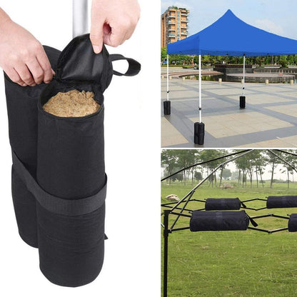 Sandbags - 4 Pieces - 30 x 42 Cm - Weight Bag - Sandbags for Protective Cover - Base Weights for Garden Tent, Party Tent, Pop-Up Tent, Parasol and Trampoline - Sandbags Fillable with Sand or Gravel - Includes Carrying Strap - Polyester 600D - Black - Image 4