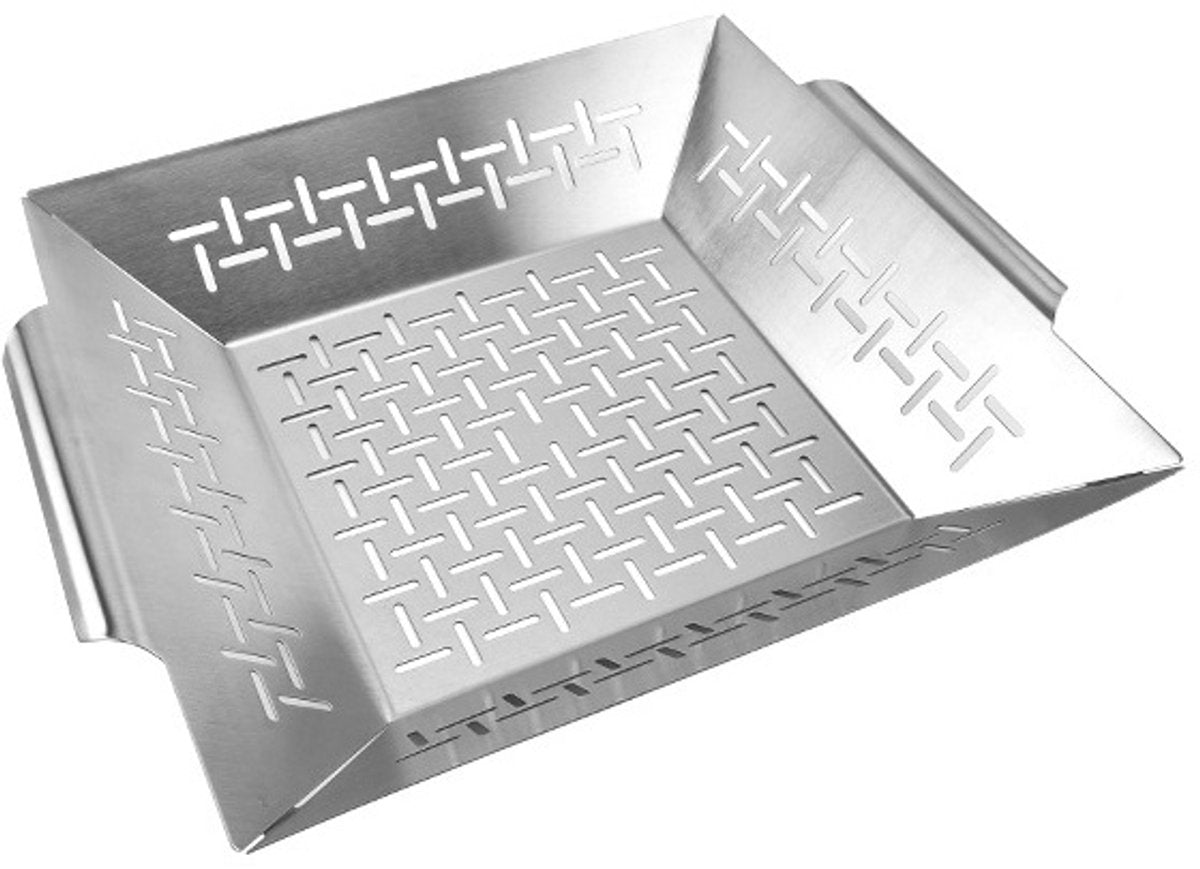 Professional Grill Basket - High-Quality Baking Trays - Barbecue Pans - BBQ Grill Basket - Optimal Heat Distribution - Practical - Durable - Grilled Vegetables / Meat - Very Suitable for Oven Safe / Gas / Charcoal / Electric Grill - Image 2