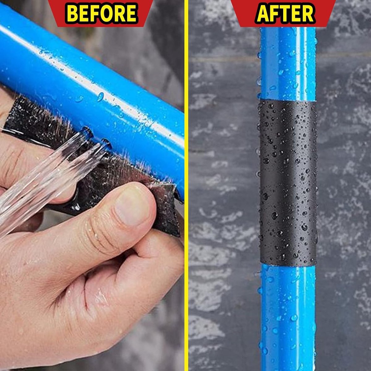 Super Strong Waterproof Tape - Duct Tape - Mounting Tape - 10 x 150cm - Leakage Tape - Flex Tape - General Utility Tape - Repair Tape - General Utility Tape - Black - For Pool/Bathroom/Tent/Leak Repair - Image 4