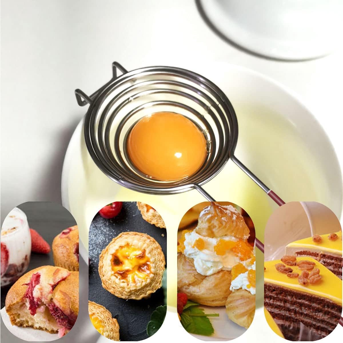 Egg Separator - Professional Egg Separator - Efficient Egg Yolk Separator - Egg Separation - Egg Splitter - Egg Separator - Egg Yolk Separator - Egg White - Egg Yolk - Egg Separator for Baking Cakes - Stainless Steel - Image 4