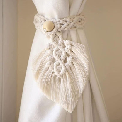 Curtain Holders - 4 Pieces - Curtain Tieback Hook - Curtain Cords - Curtain Drawstring - Holdback Tiebacks - Tiebacks - Buckles for Curtain Clamps - Home Decor - For Home/Bedroom/Office/Hotel/Window Decor - Beige - Image 2