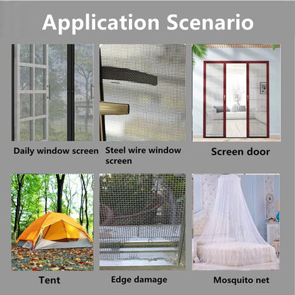2 Pieces - Screen Repair Tape - 2M x 50mm - Mosquito Net Adhesive Tape - Window Screen Tape - Screen Repair Tape - Fly Curtain Tape - Screen Mesh Tools - For Repairing Windows and Doors - Strong Fiberglass Adhesive Tape - Window Screen Tape - Black - Image 5