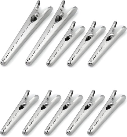 Stainless Steel Sealing Clips - Kitchen Sealing - 10 pieces - 8 cm & 11.5 cm