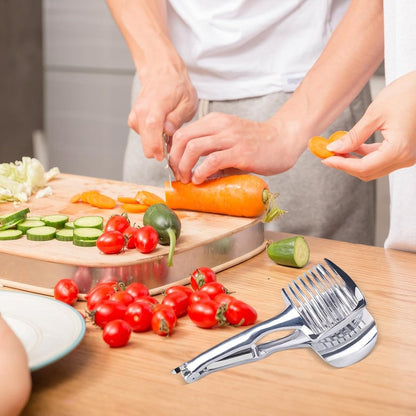 Tomato Slicer - Potato Slicer - Egg Slicer - Egg Slicer - Vegetable Slicer - Egg Slicer - Tomato Cutting Aid - Onion Slicer - Citrus Slicer - Tomato Tongs - Multifunctional - Kitchen Cutting Aid - Kitchen Tool - With Grip - Anti-Slip - Stainless Steel - Image 2