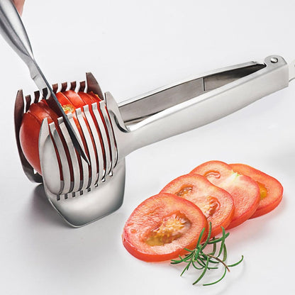 Tomato Slicer - Potato Slicer - Egg Slicer - Egg Slicer - Vegetable Slicer - Egg Slicer - Tomato Cutting Aid - Onion Slicer - Citrus Slicer - Tomato Tongs - Multifunctional - Kitchen Cutting Aid - Kitchen Tool - With Grip - Anti-Slip - Stainless Steel - Image 3