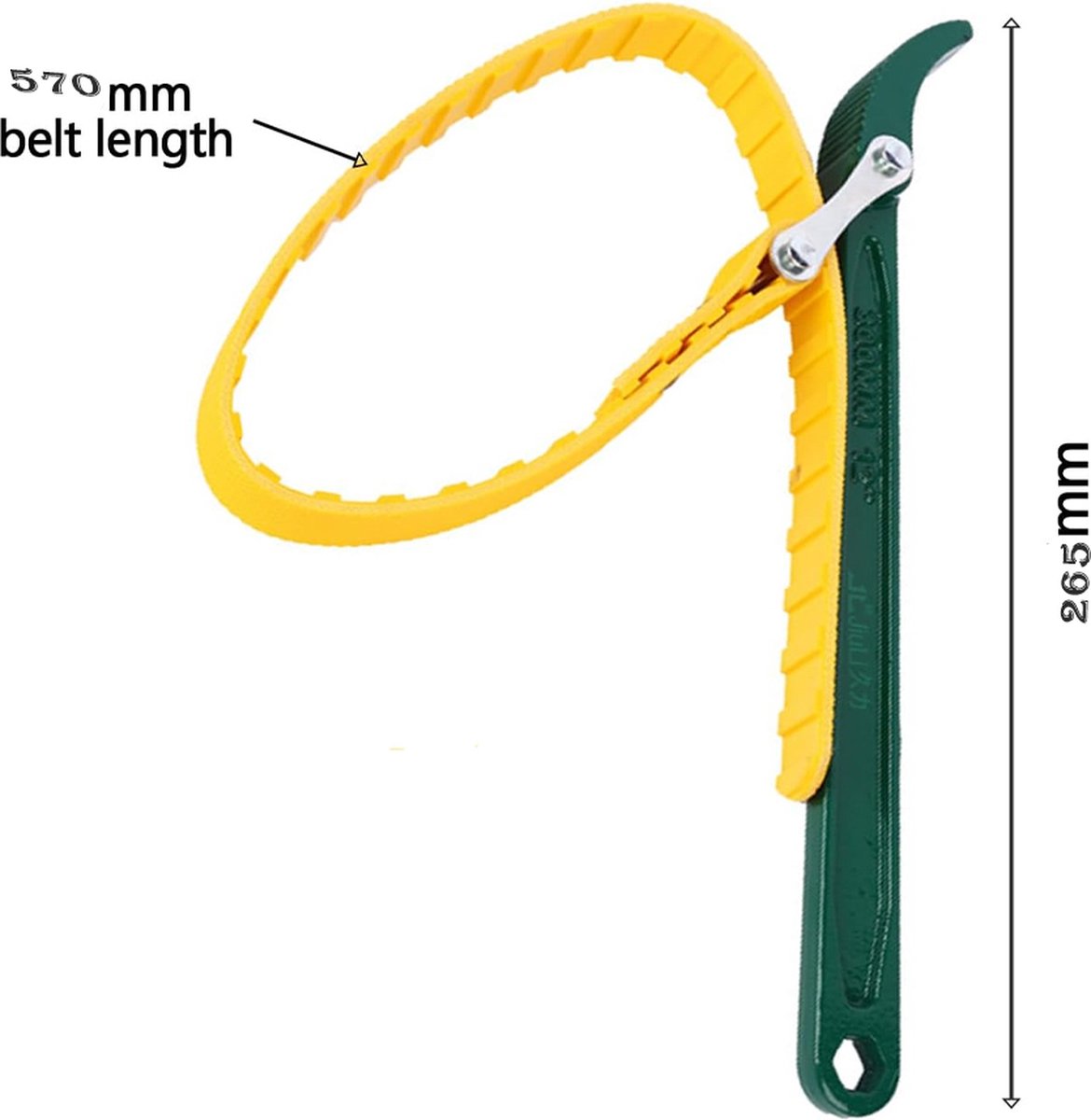Strap Wrench - Oil Filter Wrench - Filter Wrench - Swivel Tensioning Strap - Oil Filter Pliers with Strap - Anti-Slip Strap - Max Diameter 130 mm - Strap Wrench for Opening Oil Filters - Universal - Plastic / Rubber - For Optimal Grip - Green - Image 5