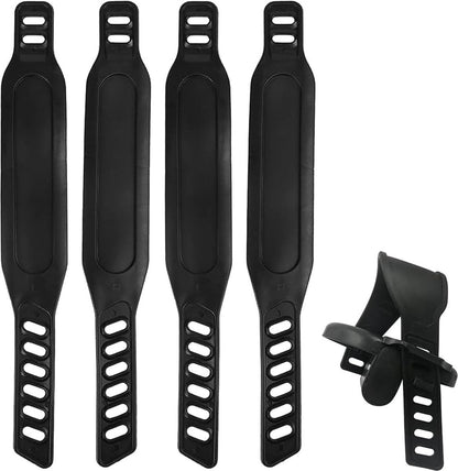 Bicycle Accessories - 2 Pairs - Bicycle Straps - Pedal Straps - Exercise Bike Pedal Straps - Rubber Pedal Straps - Adjustable Length Universal Pedal Strap - Rubber Anti-Slip Exercise Bike Parts - Strength Training Accessories - Black - Safety