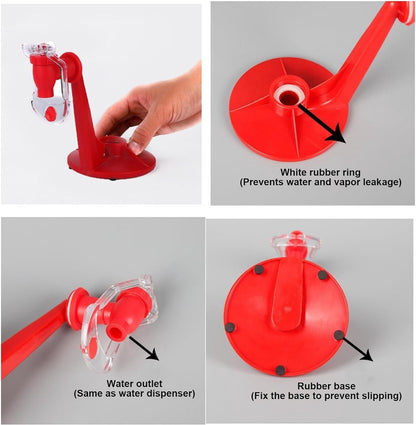 Beverage Vending Machine - 2 Pieces - Beverage Dispenser - Drink and Shot Dispenser - Upside-Down Drink Bottle Drinker - Beverage Dispenser - Tapping - Perfect For Summer Parties And BBQ - Plastic - Red - Image 5