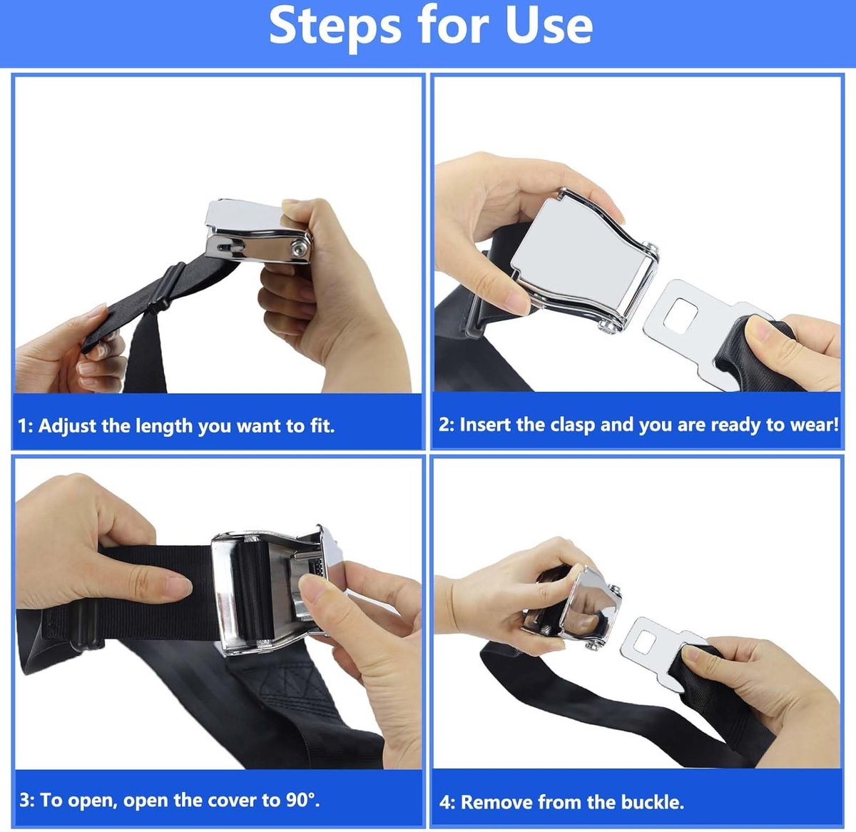 Seatbelts - Seatbelt Extender - 2 Pieces - Seatbelt Extension - 80cm - Car Seatbelt Extender - Universal - Comfortable - Airplane Seatbelt Extender - Universally Adjustable Airplane Seat - Maternity Belt - For Obese People - With Storage Bag - Image 4