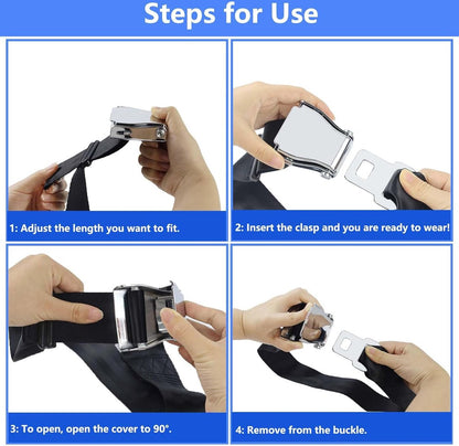Seatbelts - Seatbelt Extender - 2 Pieces - Seatbelt Extension - 80cm - Car Seatbelt Extender - Universal - Comfortable - Airplane Seatbelt Extender - Universally Adjustable Airplane Seat - Maternity Belt - For Obese People - With Storage Bag - Image 4