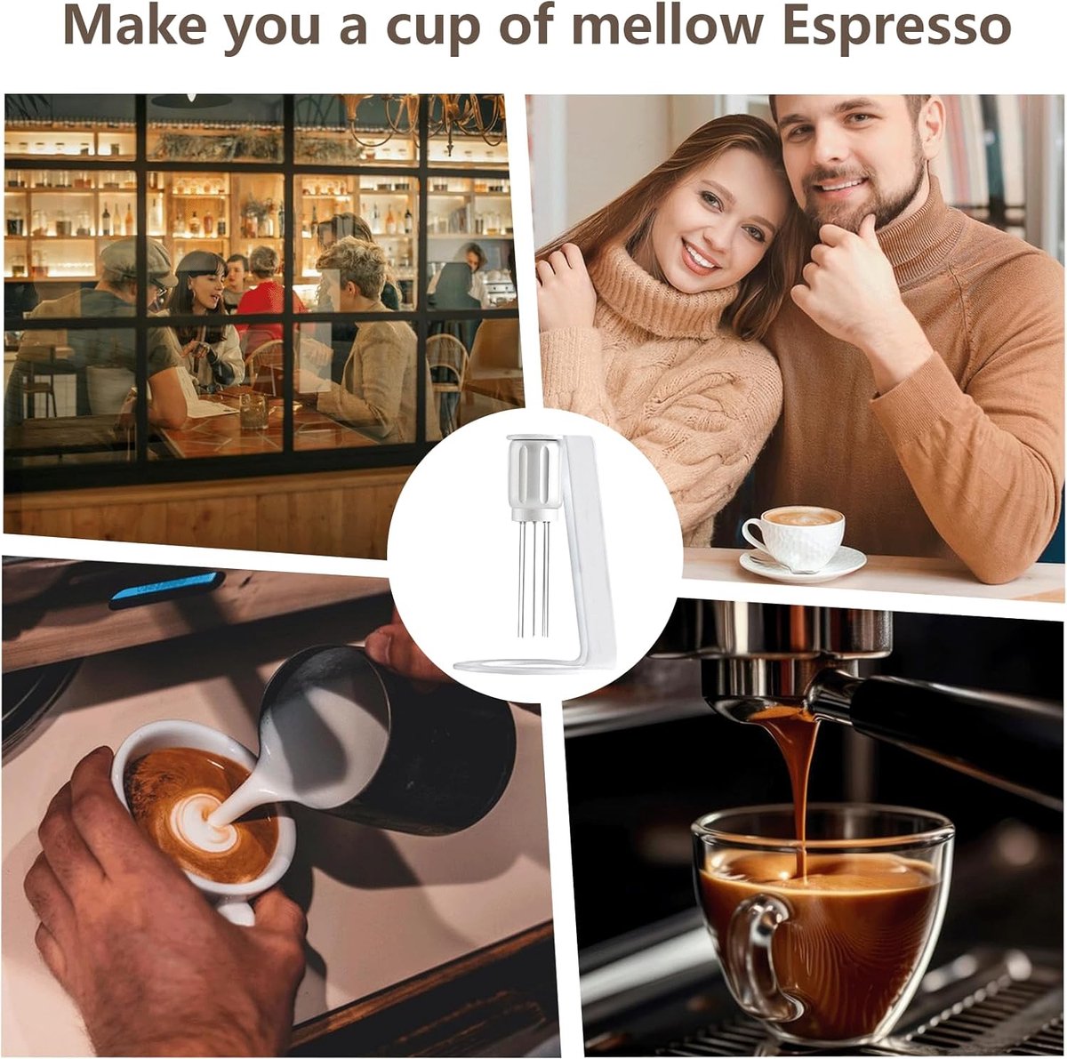 Coffee Stirrer Tool - Coffee Stirrer - Coffee Distributor - Espresso Distributor - Needle Distributor - Espresso Distribution Tool - Coffee Accessories - Stir Sticks With Stand - 6 Needles - Barista Accessories - Espresso - For Perfect Coffee Extraction - - Image 4