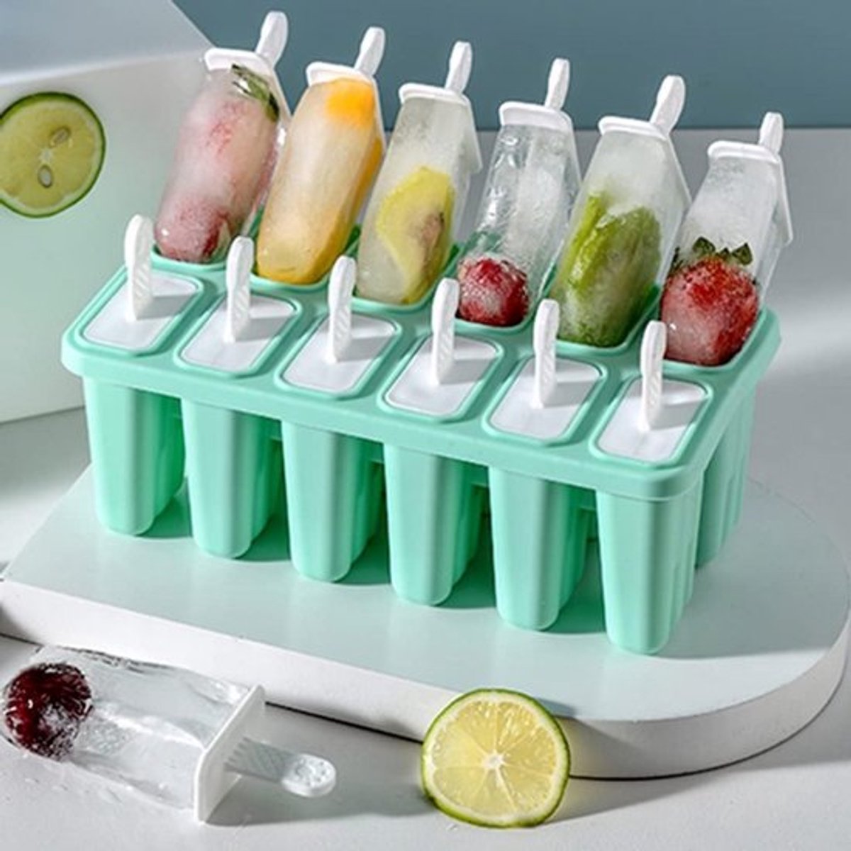 Ice Pop Molds - Ice Lolly Mold - BPA-Free - Silicone Ice Lolly Molds - 12 Ice Lolly Molds - Silicone Ice Lolly Molds - Homemade Ice Pop Mold - Ice Lolly - Reusable - Dishwasher Safe - -40 To 240 °C - Image 4