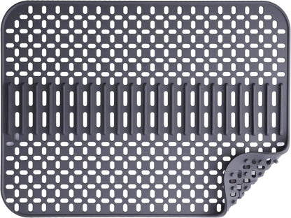 Silicone sink mat - sink protection - 1 piece - dark grey - 43x32 cm