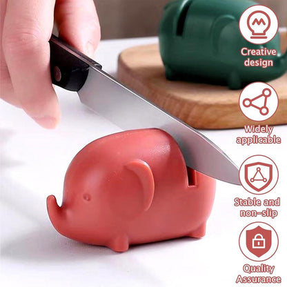 Knife Sharpener - Pull-through Sharpener - Anti-Slip Knife Sharpener - Knife Sharpener - Whetstone - Knife Sharpening System for Kitchen Knives - With Anti-Slip Base - Simple and Safe - Red - Image 4