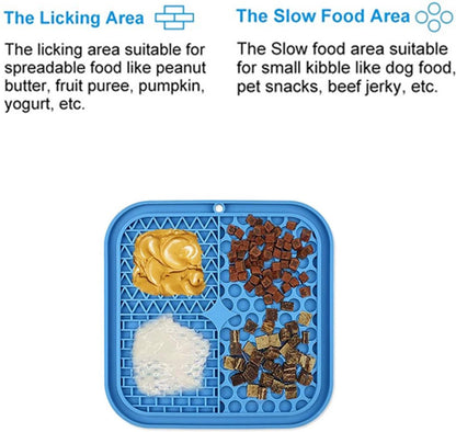 Dog Lick Mat - 2 Pieces - Dog Lick Mat with Suction Cup - Dog Toys - Dog Feeding Mat - Dog Slow Feeder - Cat Lick Mat - Dog Lick Pad - Anti-Gulp Food Bowl - BPA-Free - Dishwasher Safe - Blue and Green with Silicone Spatulas - Image 3