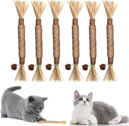 Sticks for Cats - 6 Pieces - Catnip Chew Sticks - Natural Cat Toys - Cat Chew Sticks - Catnip Sticks - Stronger Effect Than Catnip - Catnip - Catnip - Cat Toys - Freshen Your Mouth - Dental Care for Cats