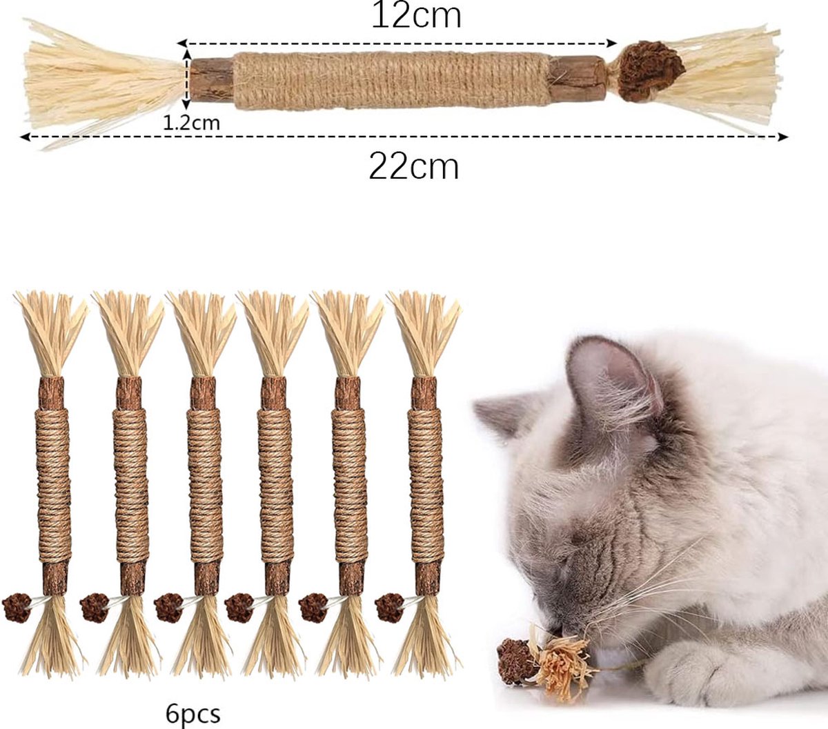 Sticks for Cats - 6 Pieces - Catnip Chew Sticks - Natural Cat Toys - Cat Chew Sticks - Catnip Sticks - Stronger Effect Than Catnip - Catnip - Catnip - Cat Toys - Freshen Your Mouth - Dental Care for Cats - Image 2