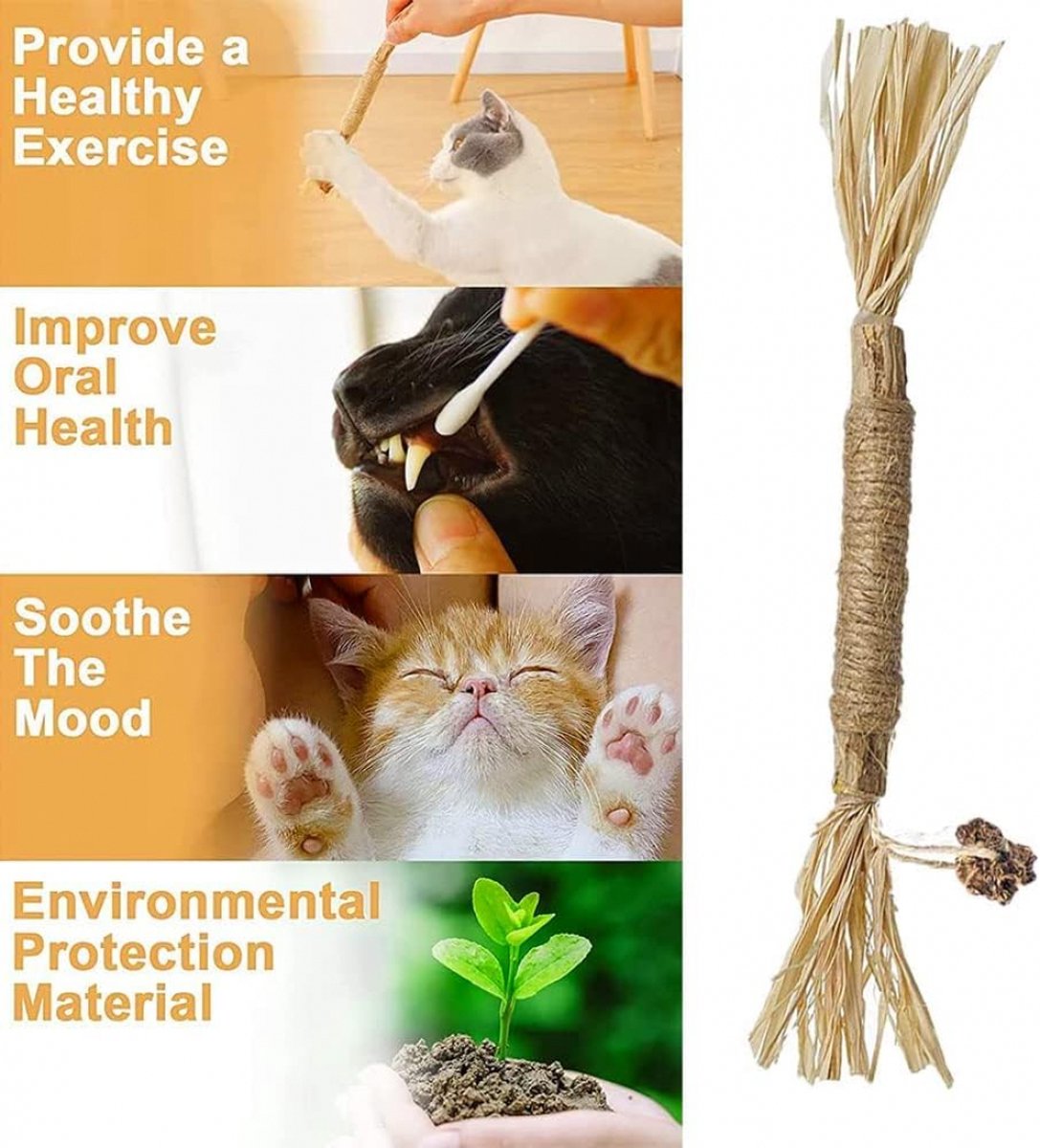 Sticks for Cats - 6 Pieces - Catnip Chew Sticks - Natural Cat Toys - Cat Chew Sticks - Catnip Sticks - Stronger Effect Than Catnip - Catnip - Catnip - Cat Toys - Freshen Your Mouth - Dental Care for Cats - Image 3