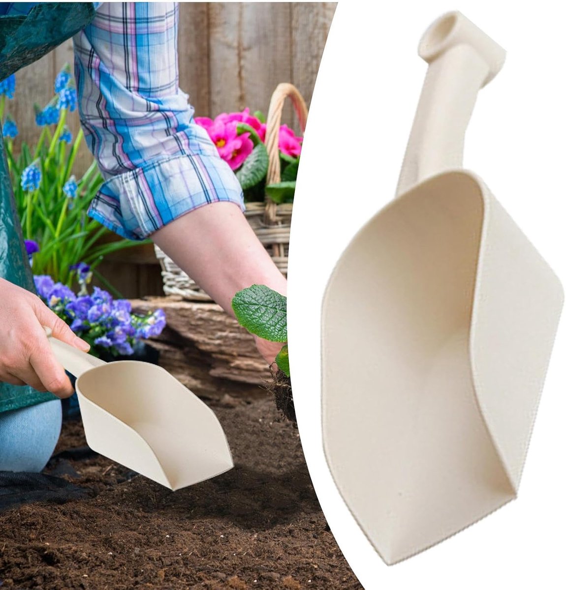 Garden trowel - planting trowel - plastic - Multi-purpose trowel - Ergonomic Stainless Steel Garden Trowel - Small Planting Trowel - Deep Bottom - Small Garden Trowel - Hand Trowel - Garden Tool - 28.5×7.5 cm - Image 4