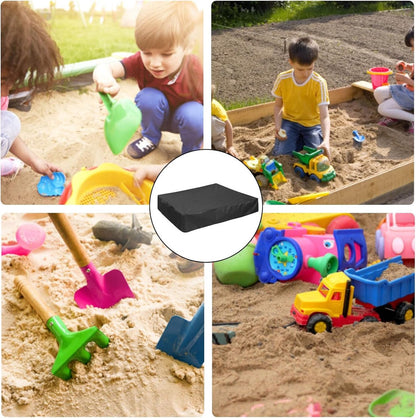 Waterproof sandbox cover - 150x150x20cm - with drawstring - Oxford cloth - Suitable for sandbox, swimming pool, patio, garden, square - suitable for protecting children's toys - black - Image 5