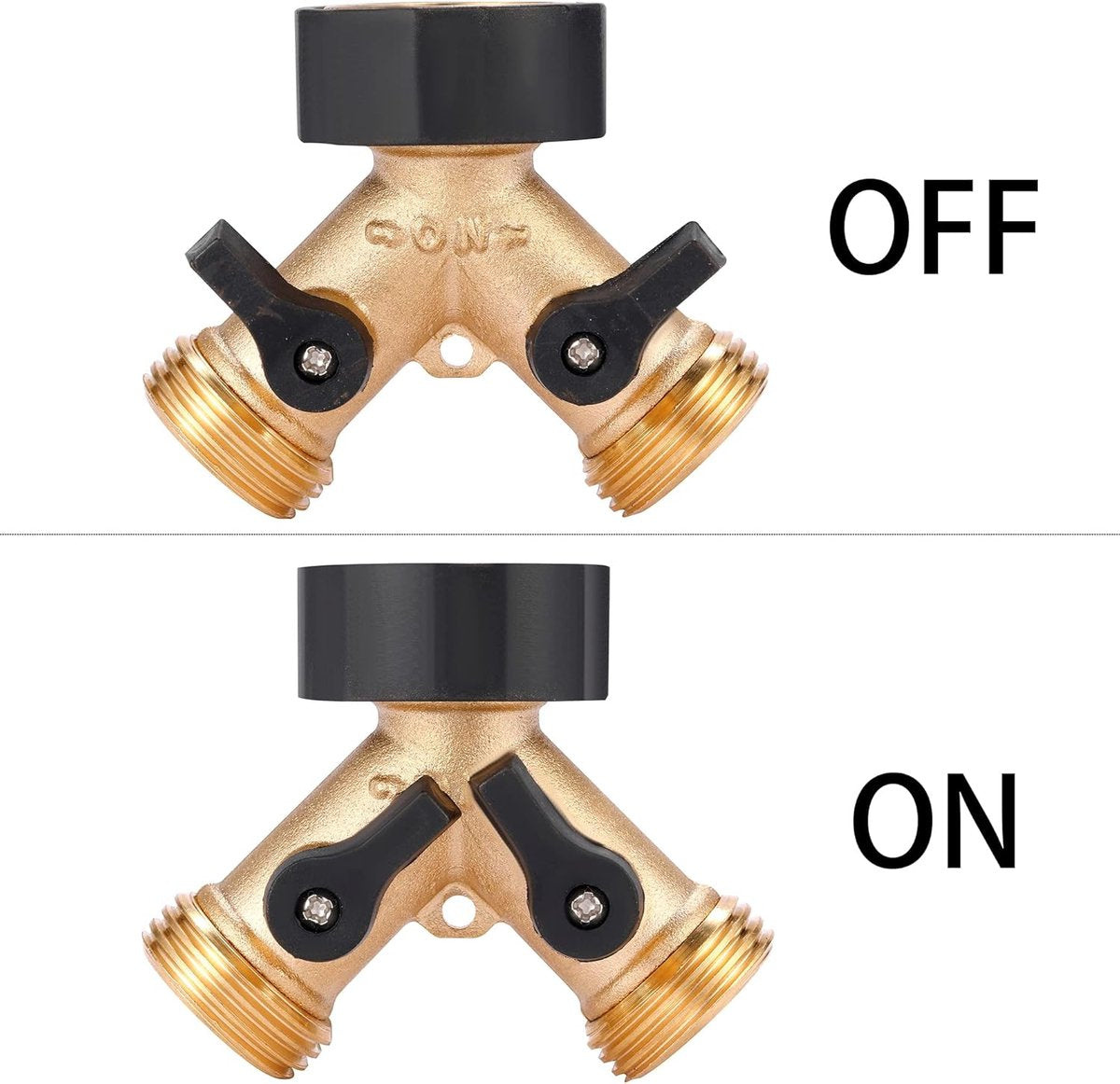 Y-Piece Tap - 3/4 - Tap Splitter - Water Distributor - Outdoor Tap - 2-Way Water Distributor – Brass - G 3/4" Water Distributor - With Accessories - European Taps - for Home and Garden Use - Image 3