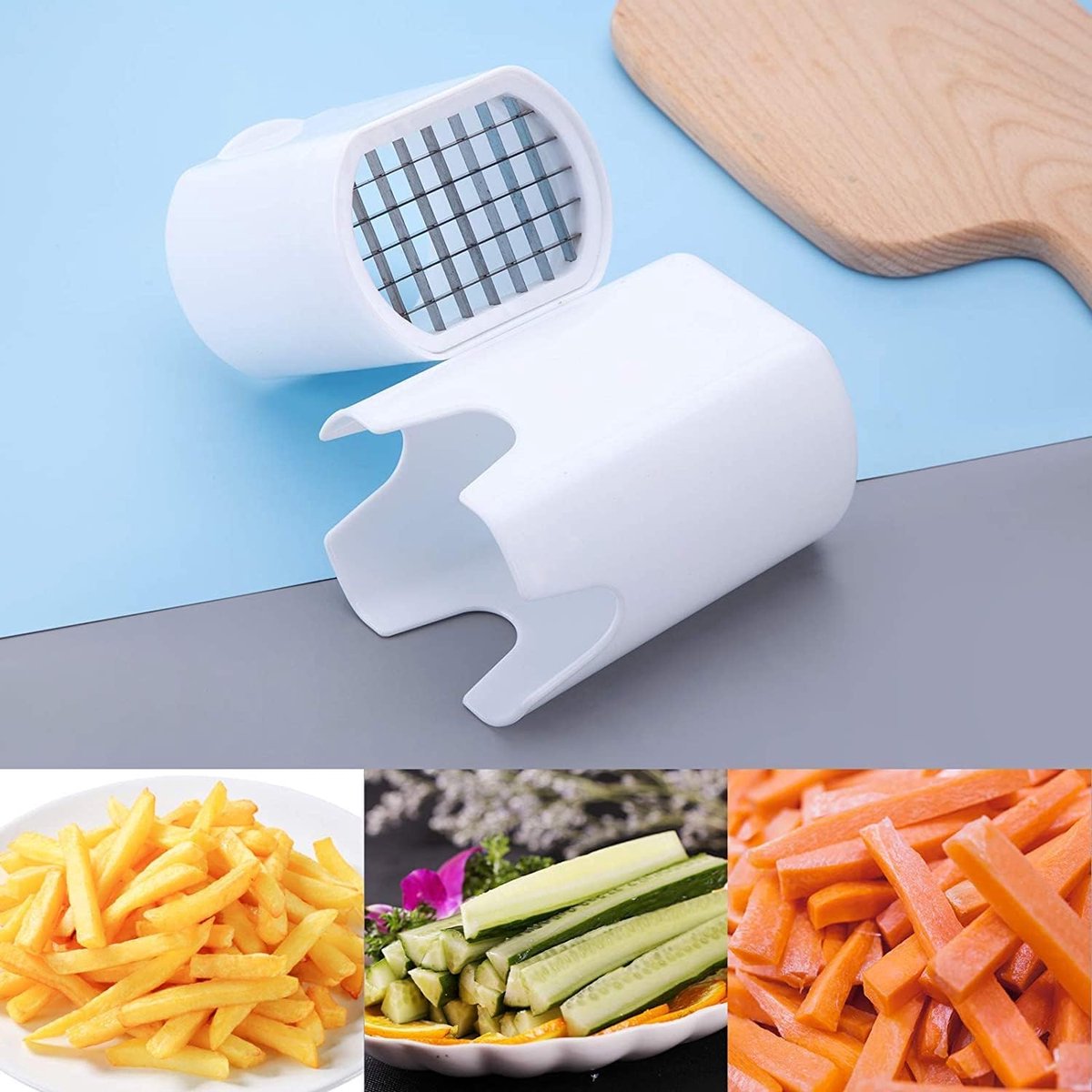 French Fry Cutter - Rapid Vegetable Dicer Manual Hand - 5.3 X 3.7 X 3 Inch - Potato Tool Food Chopper Apple Slicer Veggie Cutter for Potatoes Carrots Cucumbers - Image 3