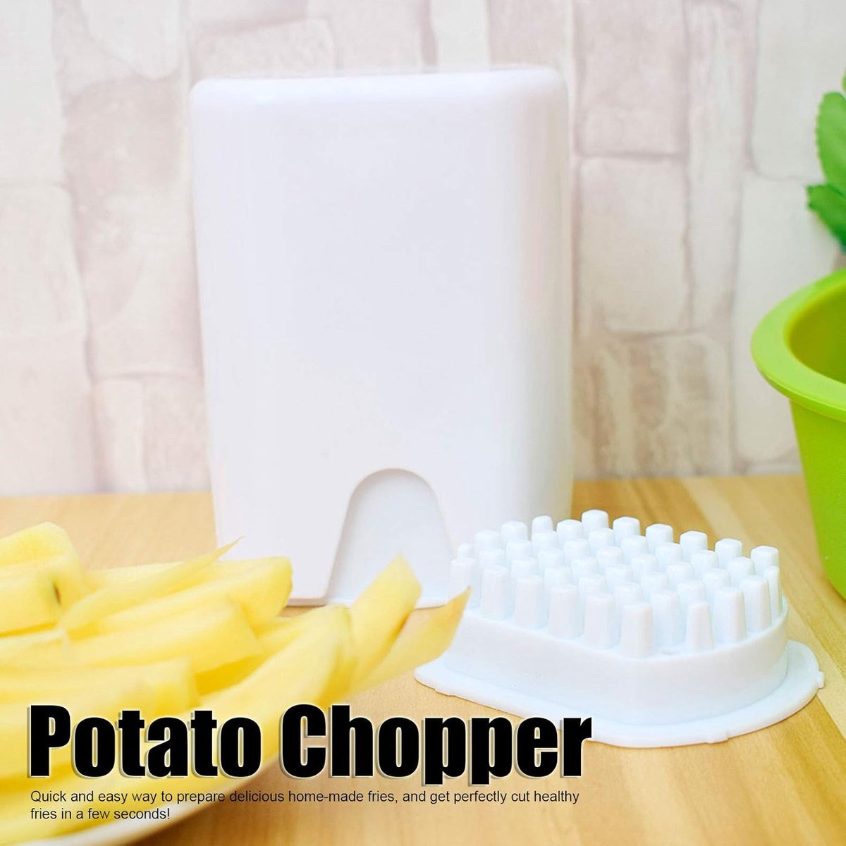 French Fry Cutter - Rapid Vegetable Dicer Manual Hand - 5.3 X 3.7 X 3 Inch - Potato Tool Food Chopper Apple Slicer Veggie Cutter for Potatoes Carrots Cucumbers - Image 5