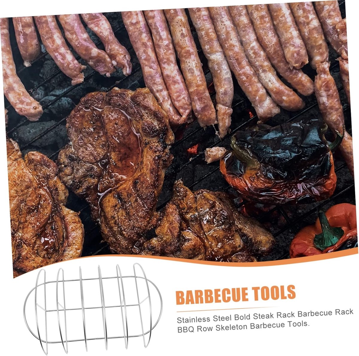 Professional Grates - BBQ - Barbecue - Sparerib Rack - Rib Rack - Spareribs Holder - Clamp Grate - Grill Clamp - Clamp Grates - Barbecue Grates - Barbecue Accessories - Barbecue Tools - Practical - High Quality - Very Suitable for Professional BBQ - Image 4