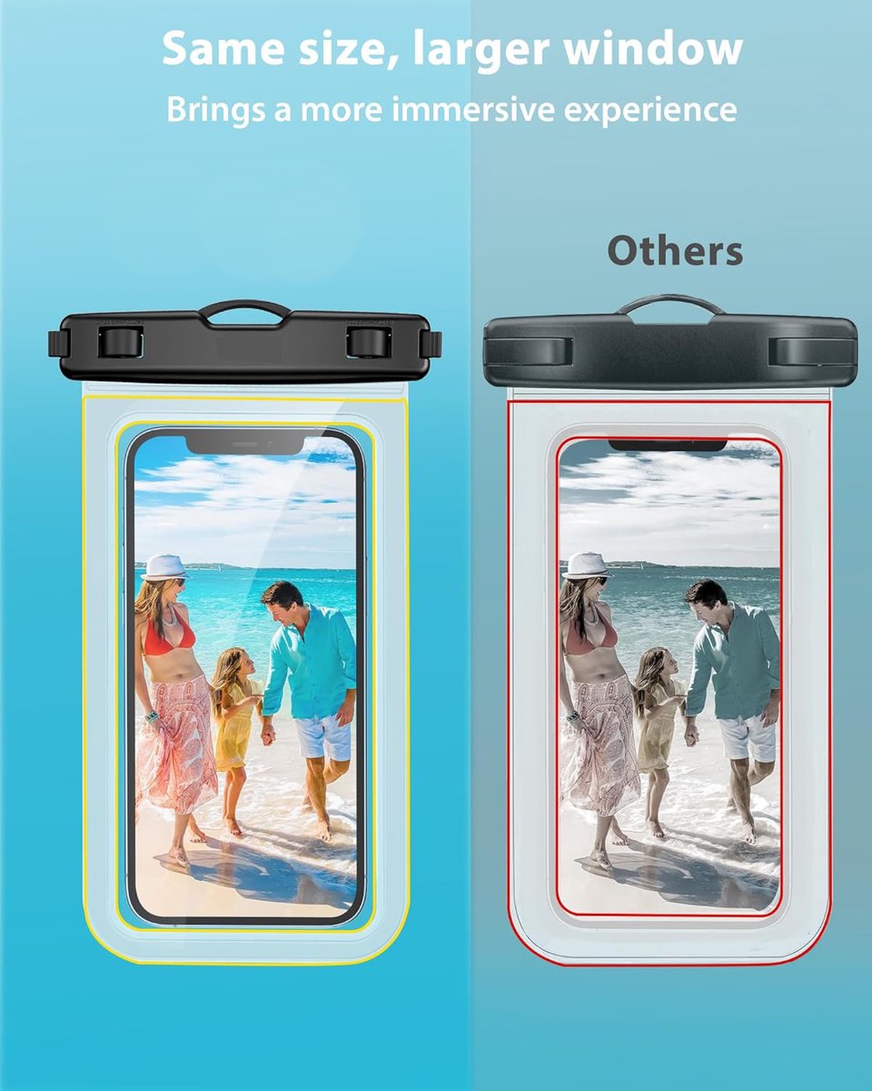 Waterproof Phone Cases - 2-Piece - Professional Dry Bag - Premium Quality Waterproof Phone Pouch - Underwater Case - for Vacation / Touring / Swimming - for Smartphones / Passport / Payment Cards - IPX8 Waterproof - Black - Image 3