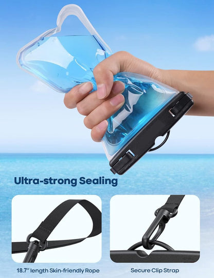 Waterproof Phone Cases - 2-Piece - Professional Dry Bag - Premium Quality Waterproof Phone Pouch - Underwater Case - for Vacation / Touring / Swimming - for Smartphones / Passport / Payment Cards - IPX8 Waterproof - Black - Image 5
