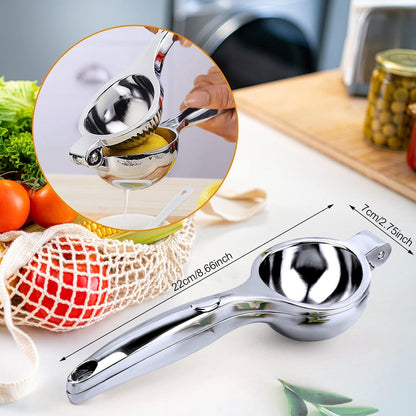 Lemon Press - Lime Press - Manual Lemon Press - Hand Citrus Press - Lemon Squeezer - Citrus Squeezer - Hand Press - Fruit Press - Orange Press - Orange Juicer - Metal - For Lemons, Limes and Oranges - Effortless Juice Making - Silver - Image 5